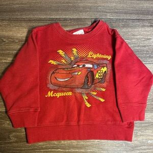 Vintage Disney Pixar Lightning McQueen Cars Movie Toddler Pullover Crewneck Sz 4